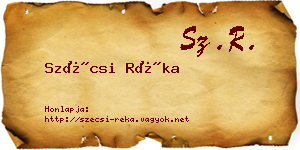 Szécsi Réka névjegykártya