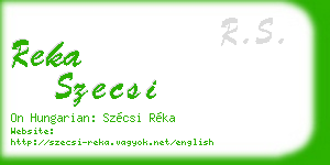 reka szecsi business card