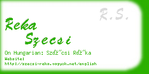 reka szecsi business card